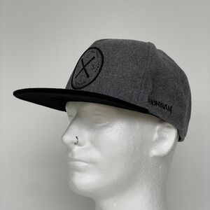 Hoonigan Snapback Hat Grey Wool‎ Blend Tire Slayer Embroidered Cap Drift Rally